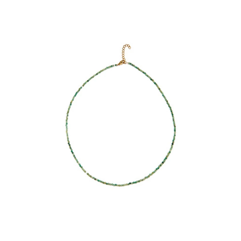 Natural Crystal Necklace (Green Tones)