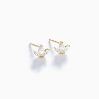 Gold Studded Trinity Earrings