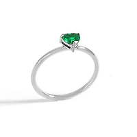 Steel Birthstone Heart Ring