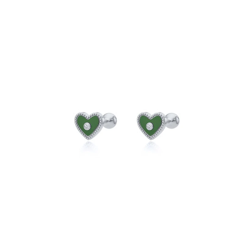 Color Heart Studs