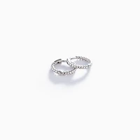 Ruched White Gold Hoops