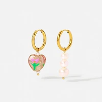 Asymmetric Candy + Pearl Hoops
