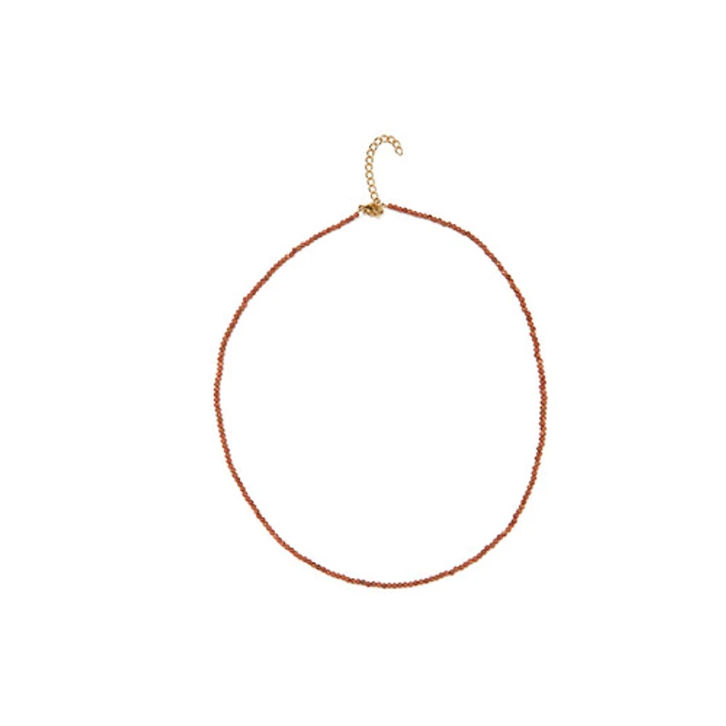 Natural Crystal Necklace (Orange & Pink Tones)