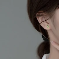 Three Pedal Emerald Studs