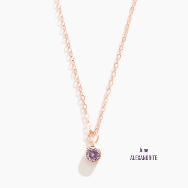 Vermeil Rose Gold Birthstone Necklace