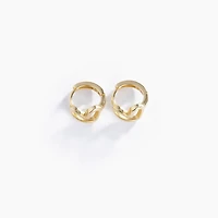 Gold Open Heart Mini Hoops