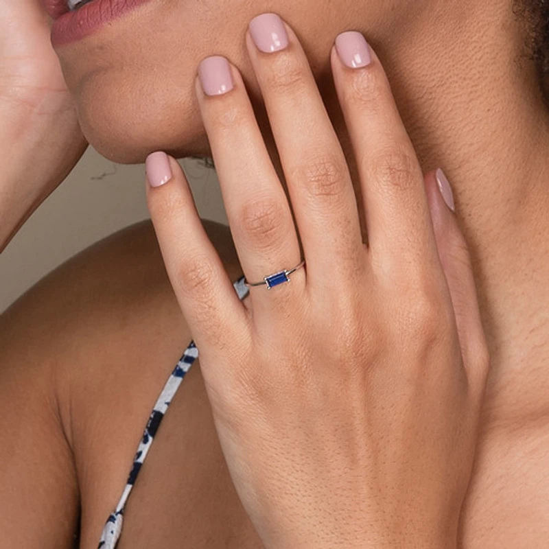 Emerald Cut White Gold Ring