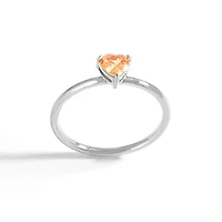 Steel Birthstone Heart Ring