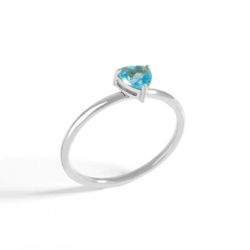 Steel Birthstone Heart Ring