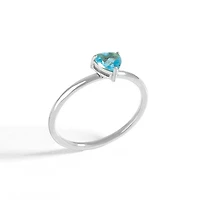 Steel Birthstone Heart Ring