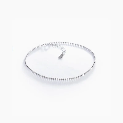 Beaded White Gold Anklet