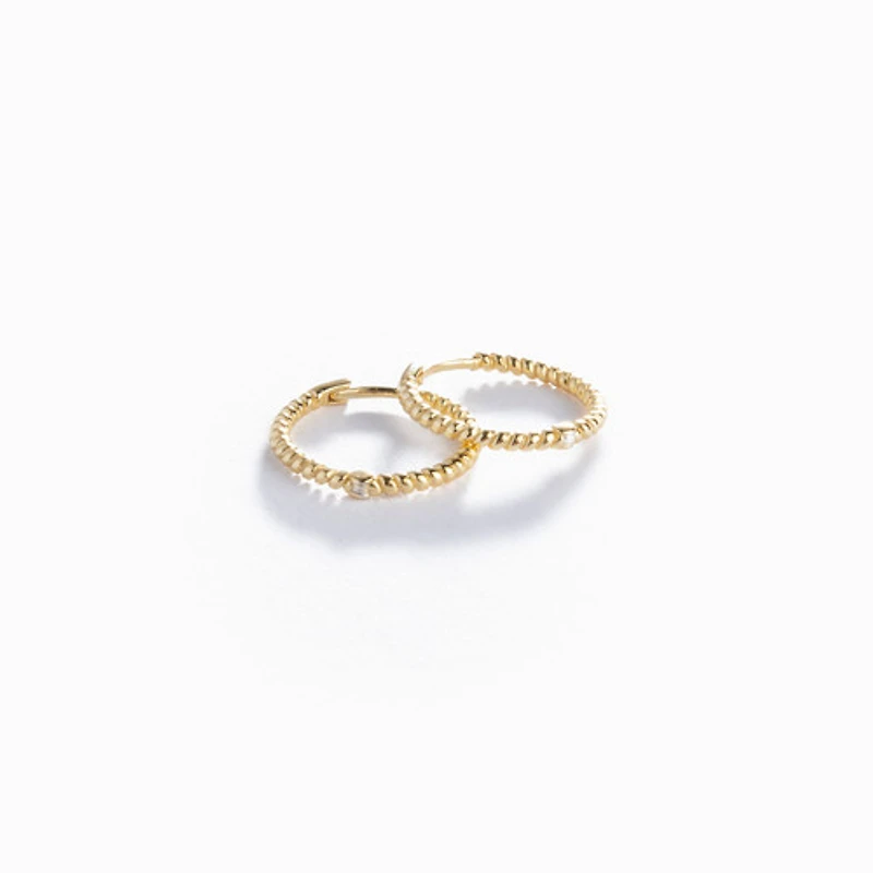Ruched Gold Hoops
