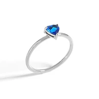 Steel Birthstone Heart Ring