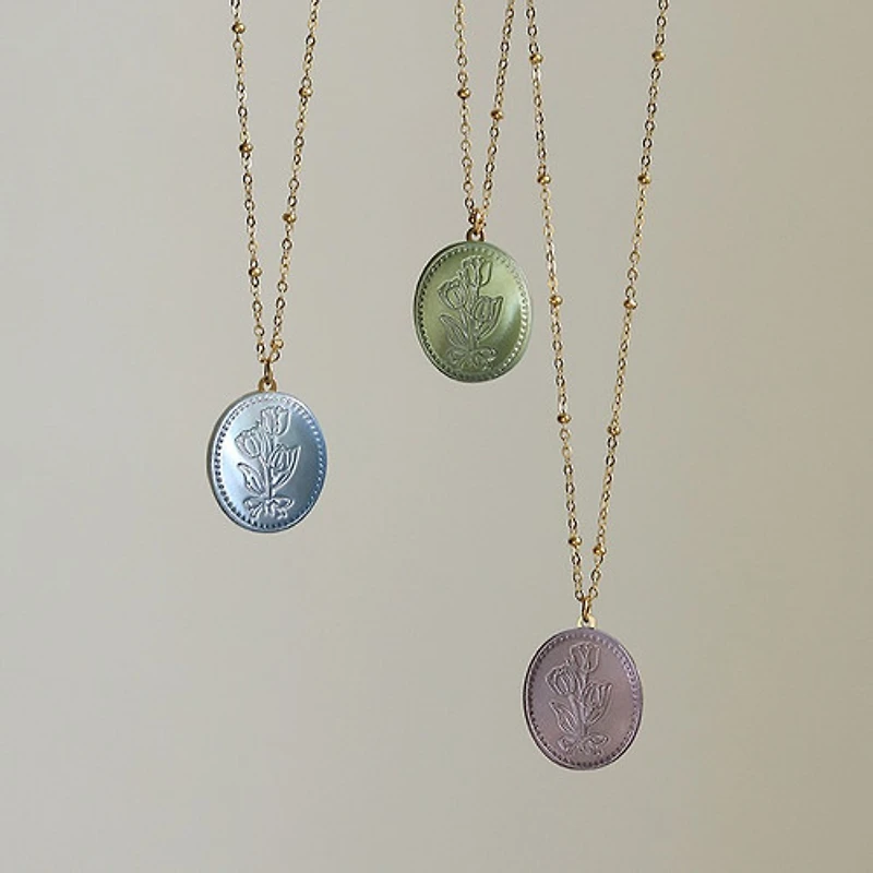 Floral Coin Necklace