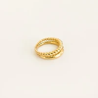 Gold Twisted Dual Ring