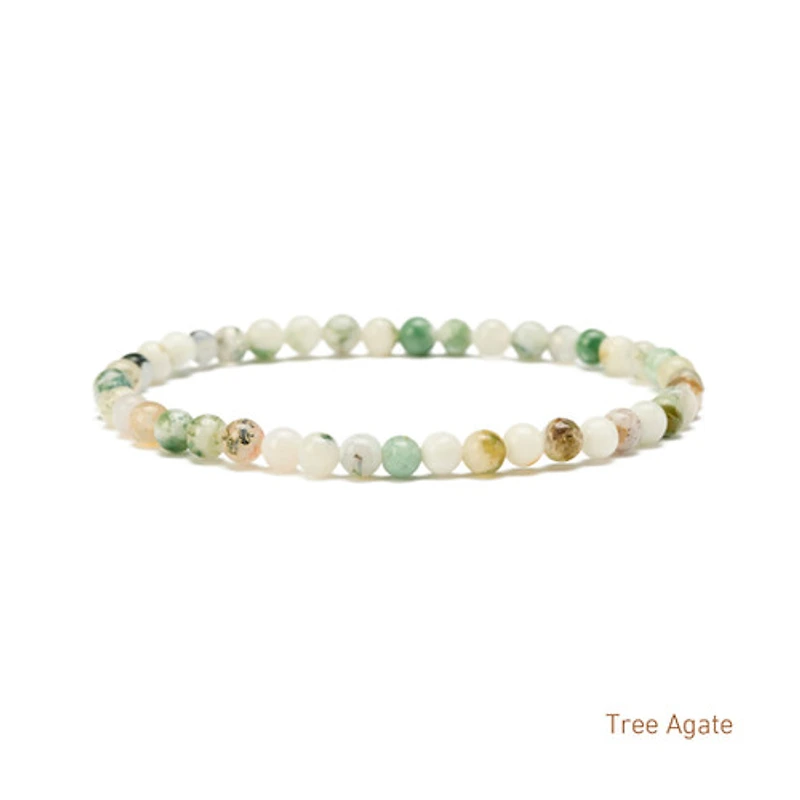 Elastic Natural Crystal Bracelet (Green & Blue Tones)