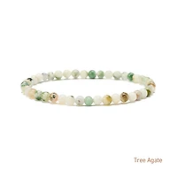 Elastic Natural Crystal Bracelet (Green & Blue Tones)