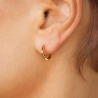 Gold Mini Hoops With Crystal