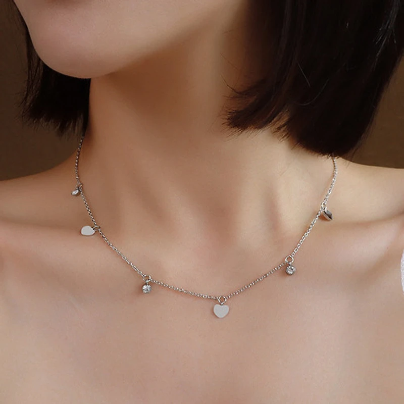 Charmed Crystal + Hearts Necklace
