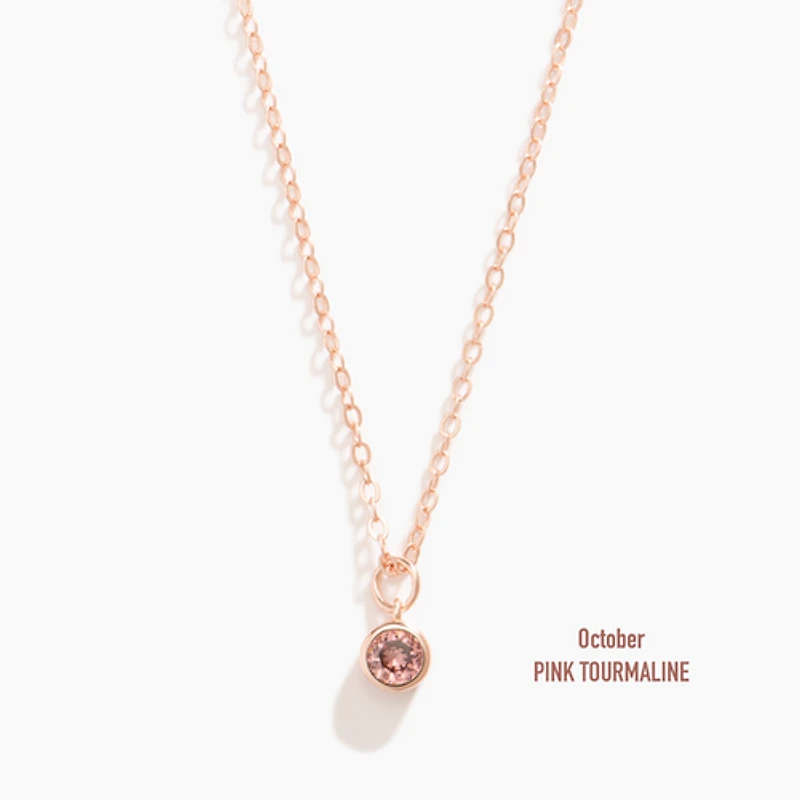 Vermeil Rose Gold Birthstone Necklace