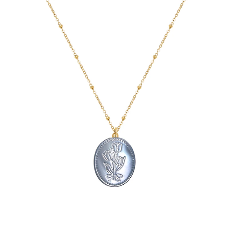 Floral Coin Necklace