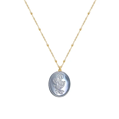 Floral Coin Necklace