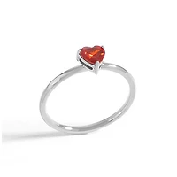 Steel Birthstone Heart Ring