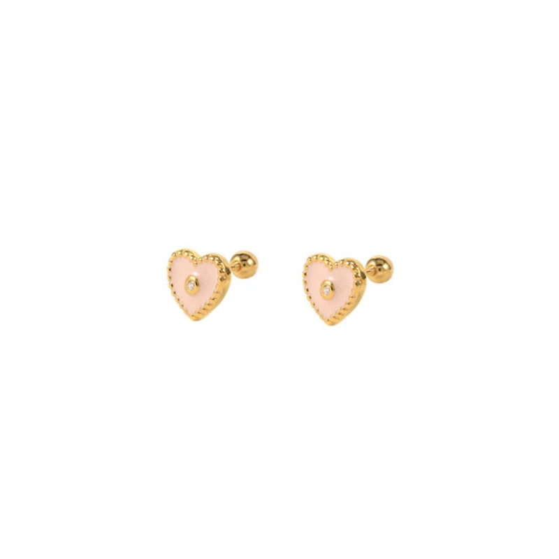 Color Heart Studs