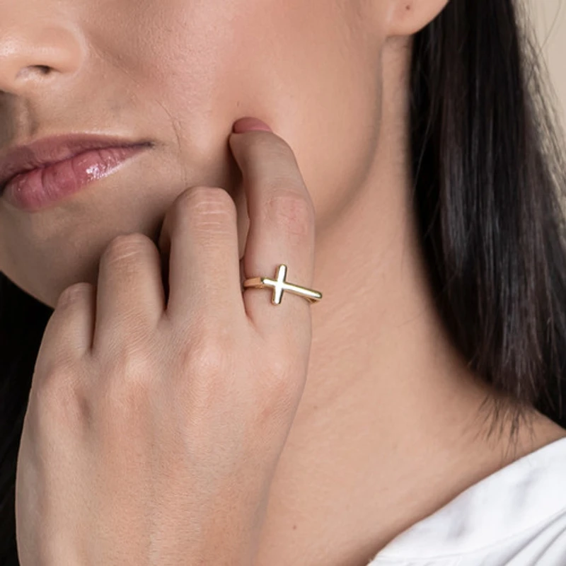 Gold Cross Ring