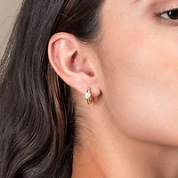 White Gold Diamond Solitaire Hoops