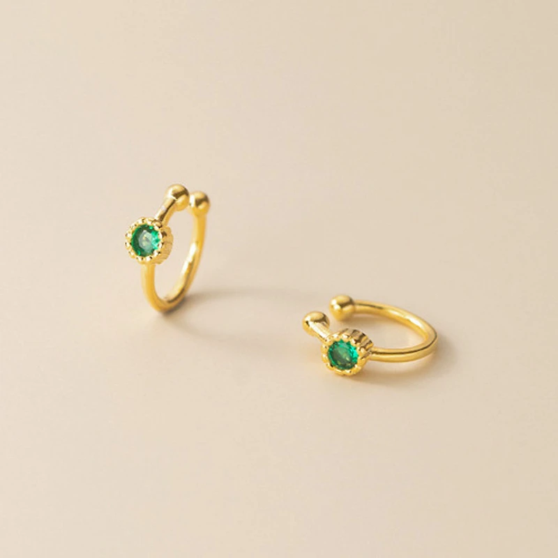 Gold Emerald Cuff