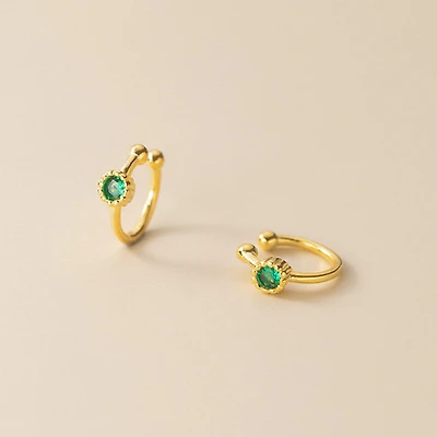 Gold Emerald Cuff