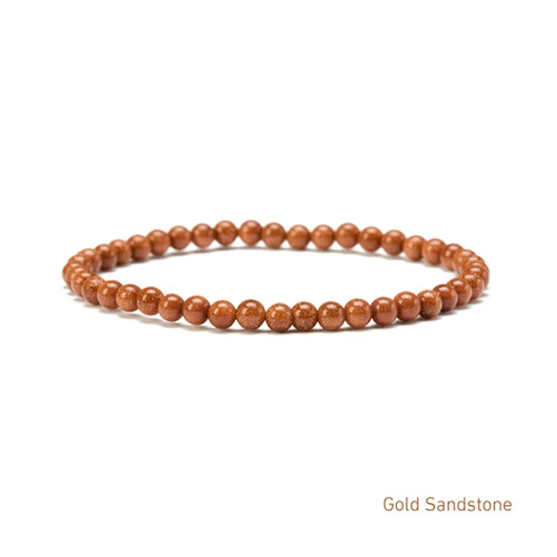 Elastic Natural Crystal Bracelet (Orange& Pink Tones)