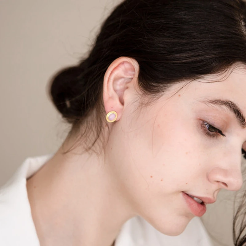 Baby Pink Opal Earrings