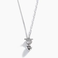 Gold Front Closure Necklace With Heart