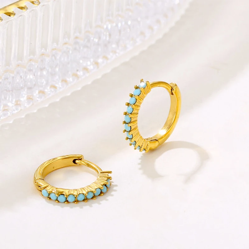 Turquoise Hoops