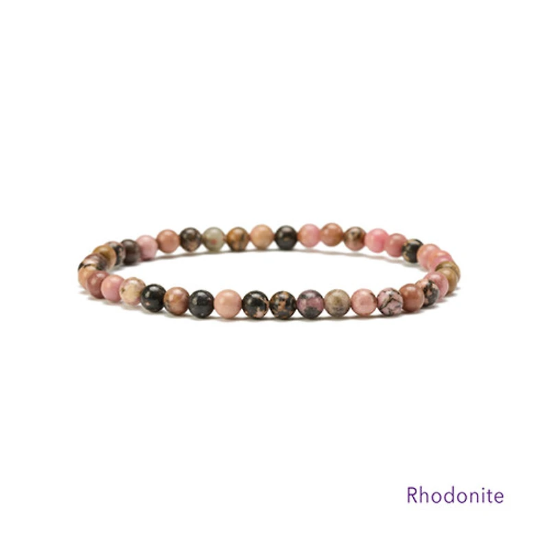 Elastic Natural Crystal Bracelet (Orange& Pink Tones)