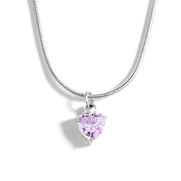 Steel Birthstone Heart Necklace
