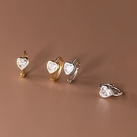 Statement Crystal Heart Hoops