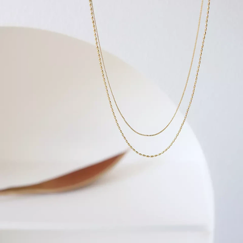 Delicate Dual Layer Beaded Necklace