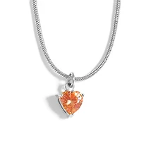 Steel Birthstone Heart Necklace