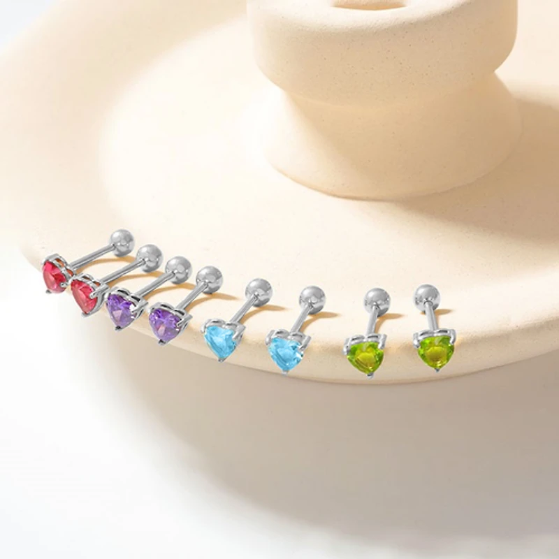 Steel Birthstone Twist-On Studs