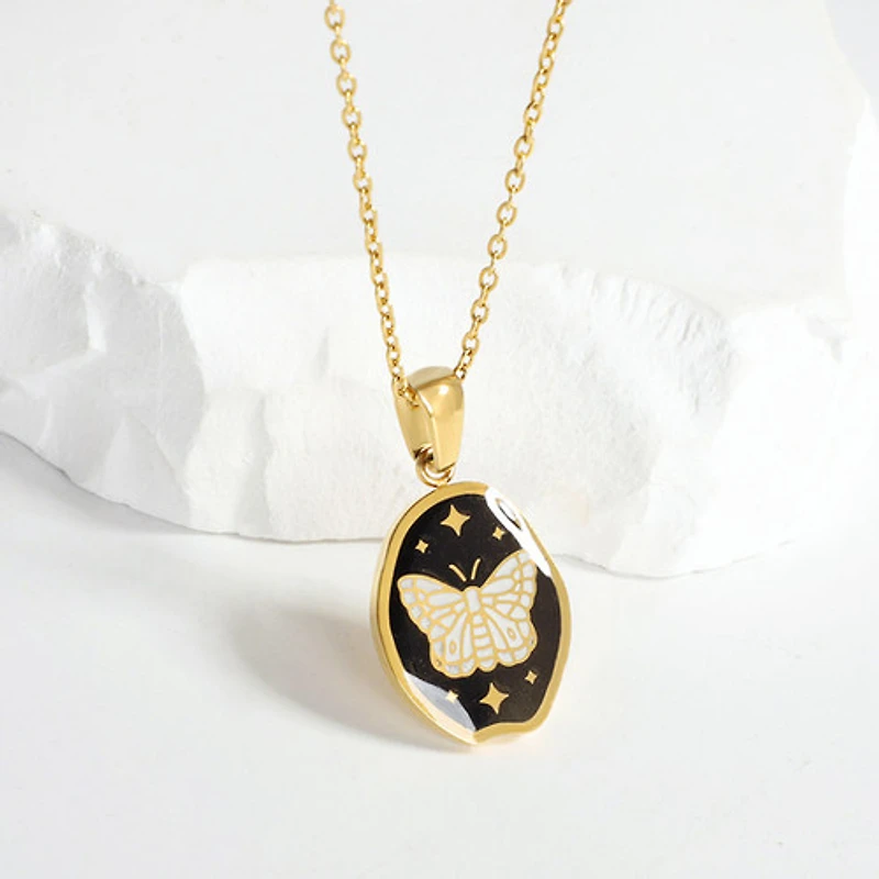 Butterfly Coin Necklace