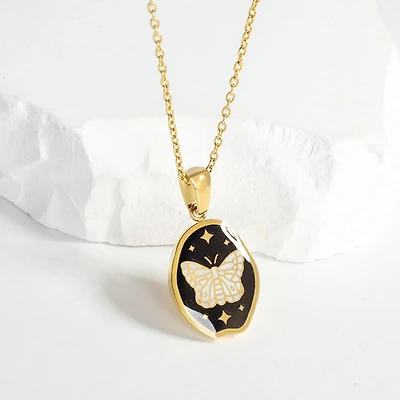 Butterfly Coin Necklace