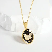 Butterfly Coin Necklace