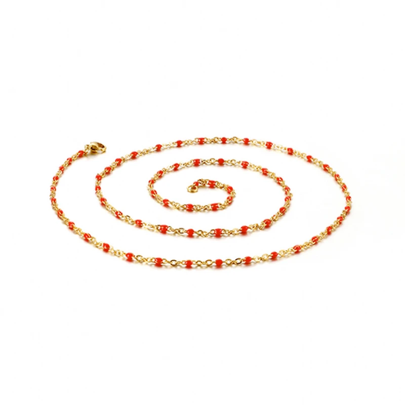 Color Beaded Chain Necklace