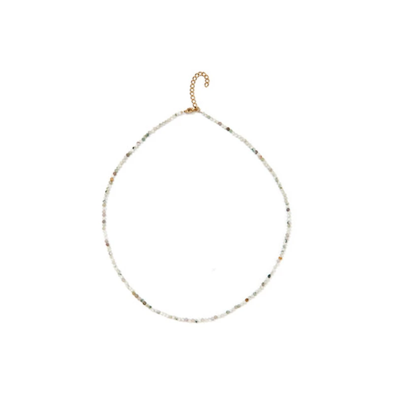Natural Crystal Necklace (Green Tones)