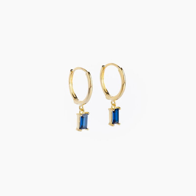 Gold Jewel Drop Huggie Hoops