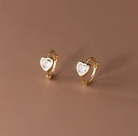 Statement Crystal Heart Hoops