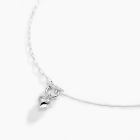 Gold Front Closure Necklace With Heart